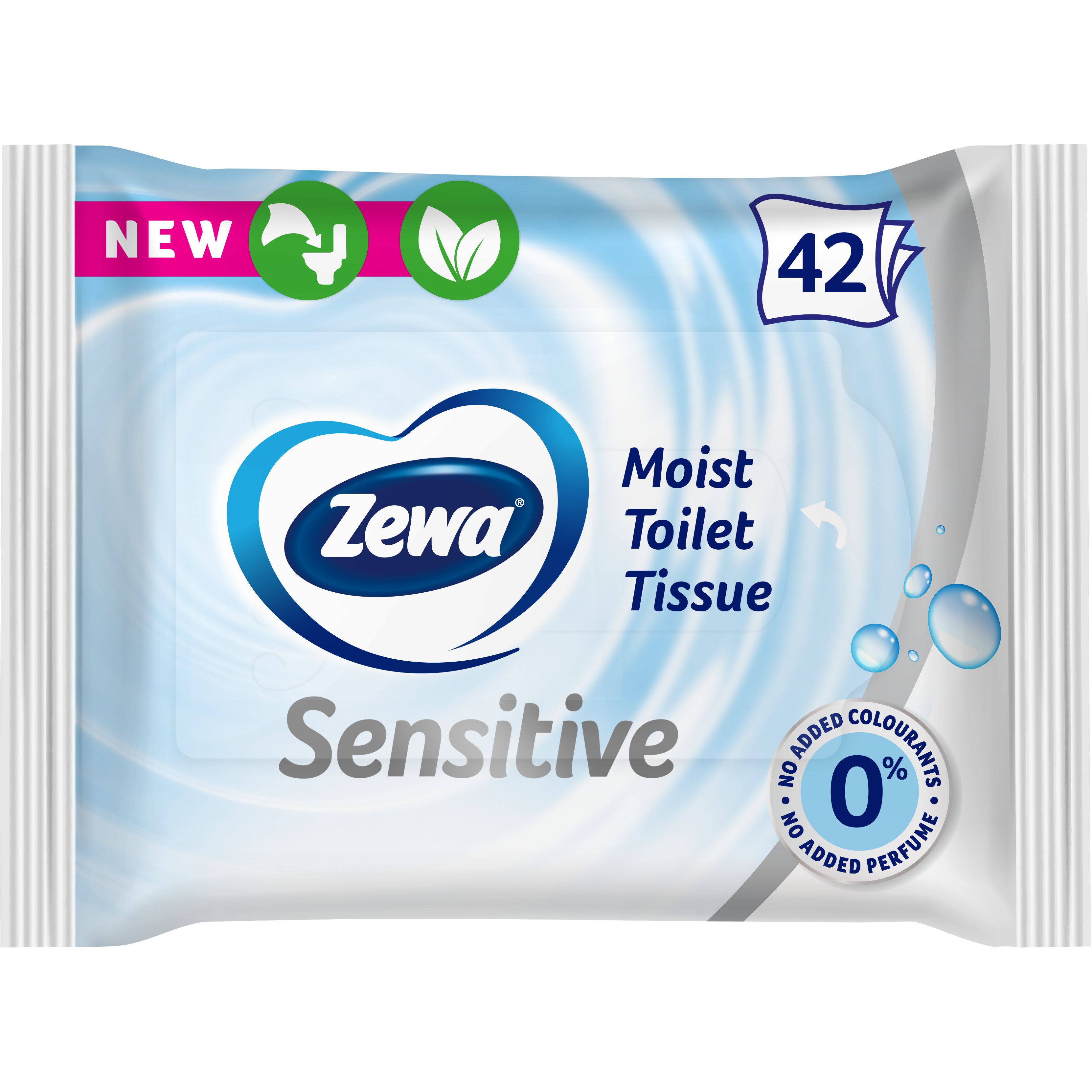 Влажная туалетная бумага Zewa Sensitive 42 шт. - фото 1