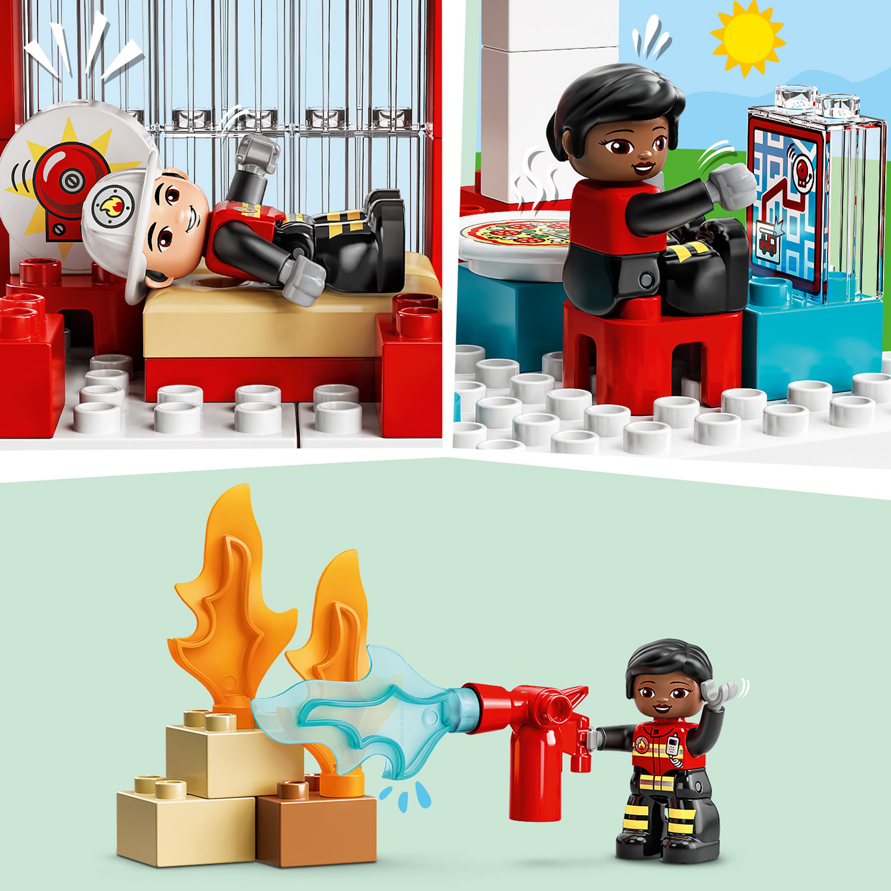 Конструктор LEGO DUPLO Пожежна частина та вертоліт, 117 деталей (10970) - фото 7
