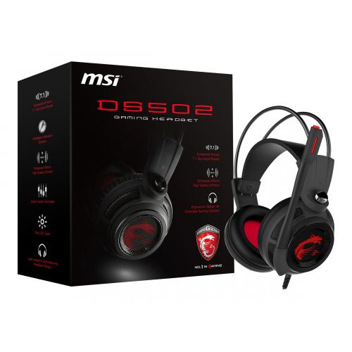 Навушники ігрові MSI DS502 Gaming Headset Black/Red з мікрофоном - фото 5