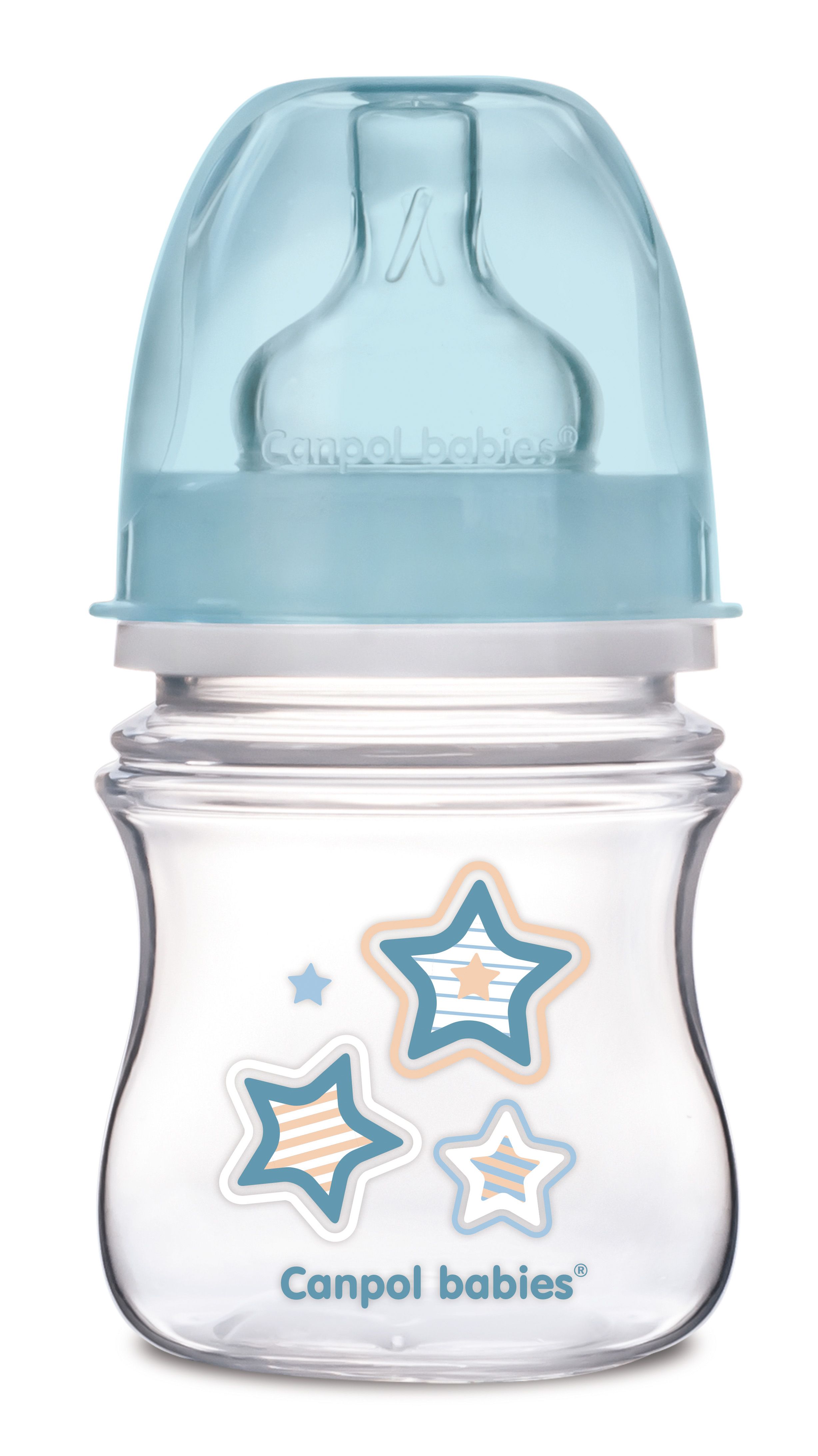 Антиколікова пляшечка для годування Canpol babies Easystart Newborn Baby, 120 мл, блакитний (35/216_blu) - фото 1