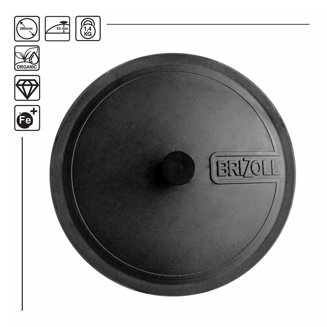 Кришка Brizoll, чавунна, 26 см (A260K) - фото 2