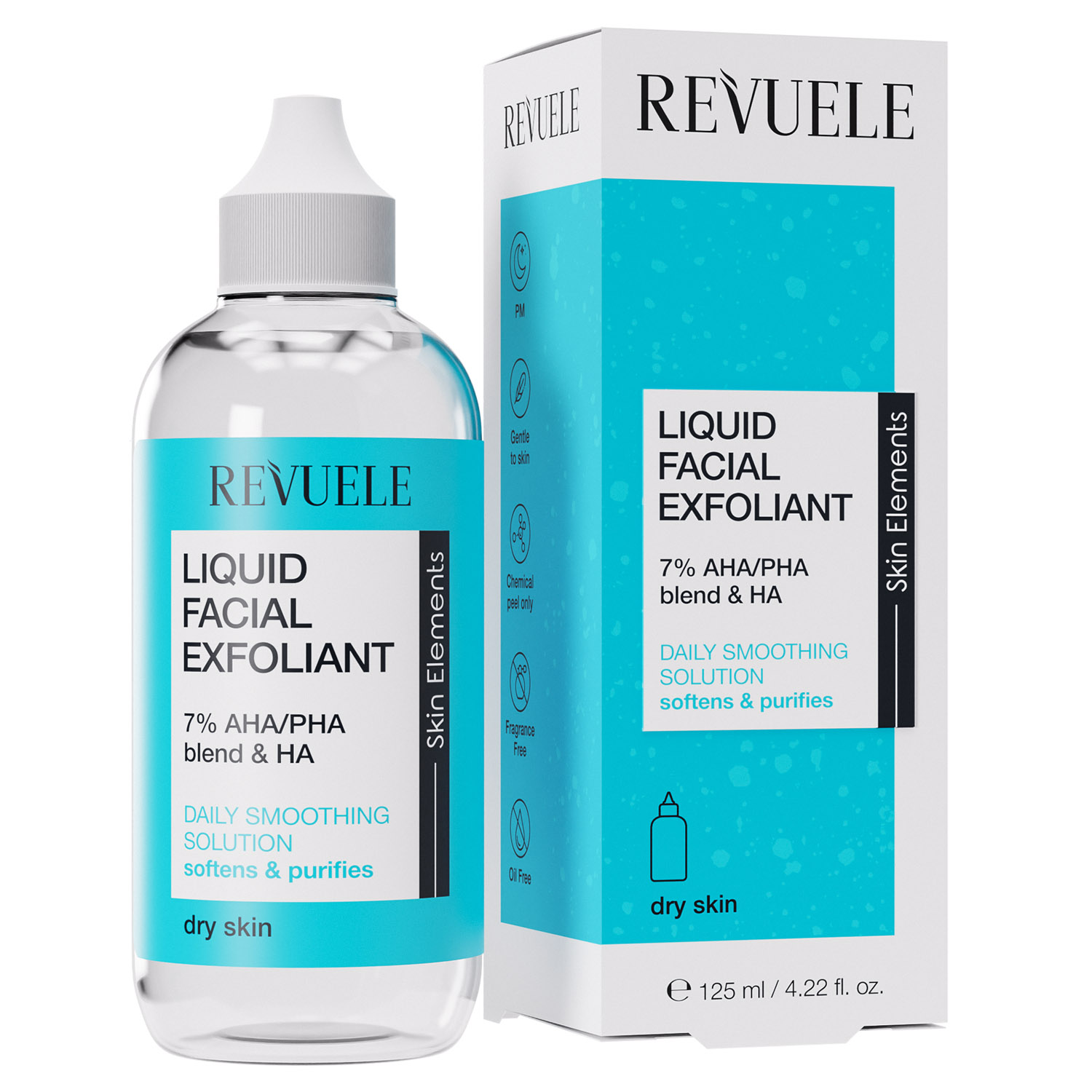 Ексфоліант Revuele Liquid Facial Exfoliant 7% AHA/PHA blend&HA для сухої шкіри, 125 мл - фото 1