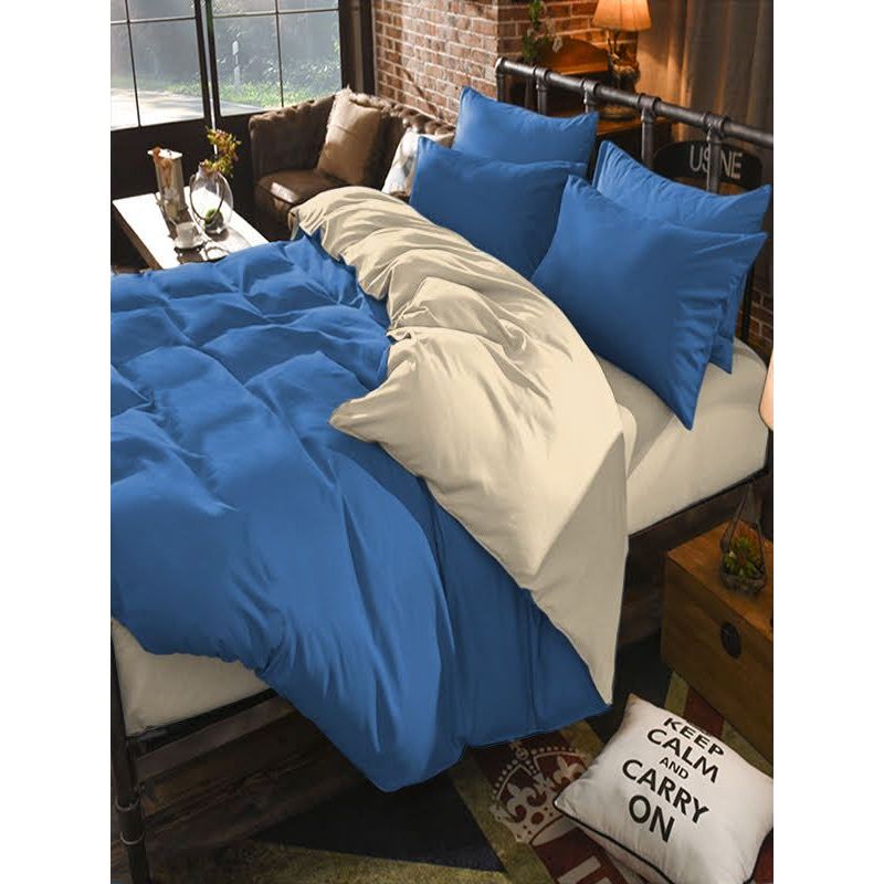 Комплект постельного белья Domikus микрофибра 200х210 см голубой с бежевым (4829900027544) - фото 1