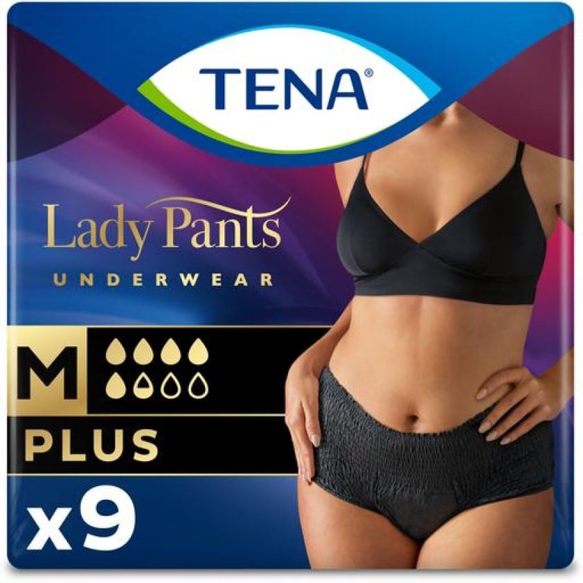 Урологические трусы для женщин Tena Lady Pants Plus Black M, 9 шт. - фото 1