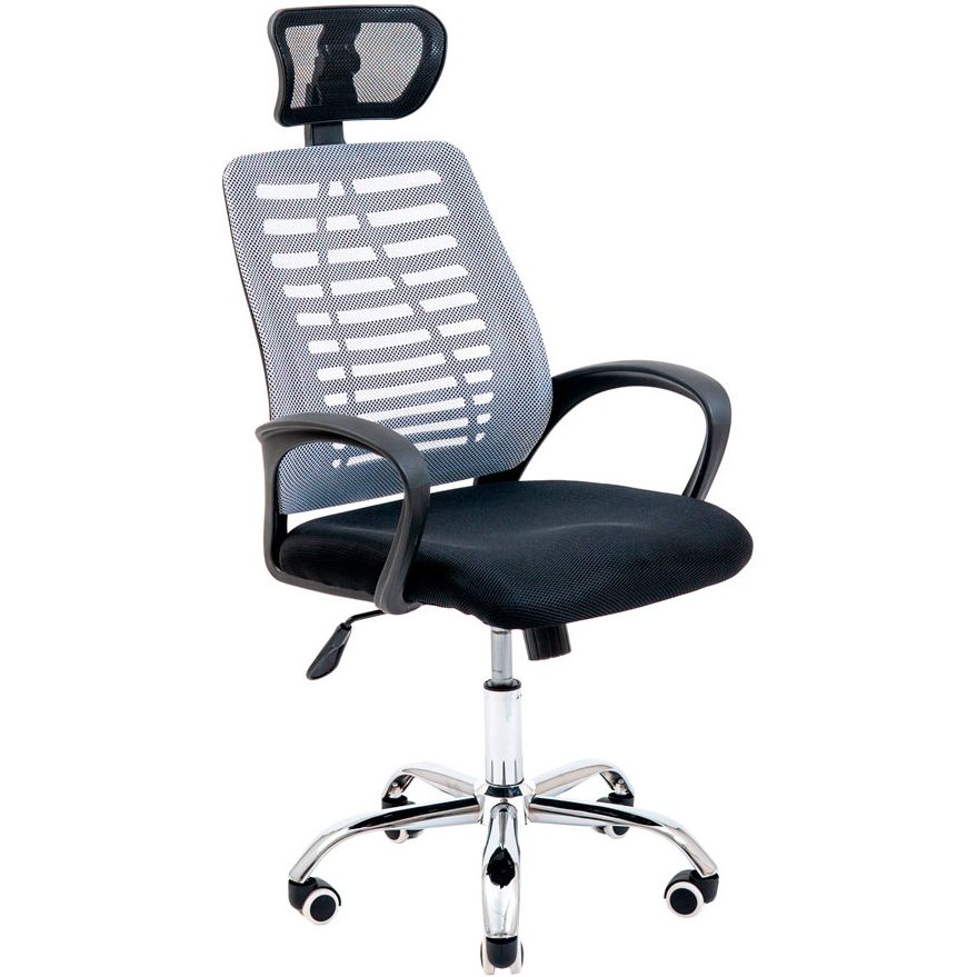Крісло офісне Richman Бласт Хром M-1 Tilt сітка чорний + сірий (RCM-1012) - фото 1