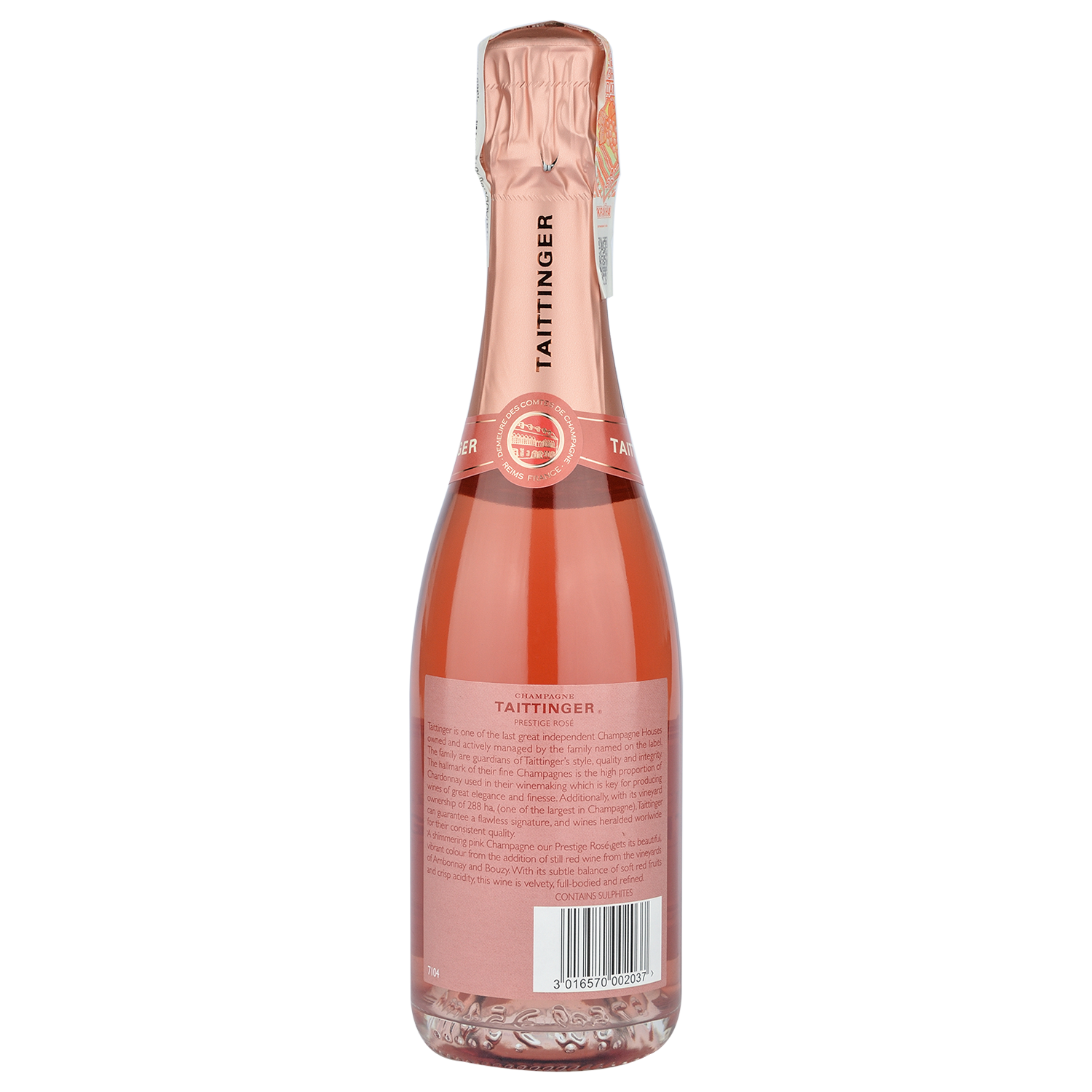Шампанское Taittinger Prestige Rose, розовое, брют, 12,5%, 0,375 л (4658) - фото 2
