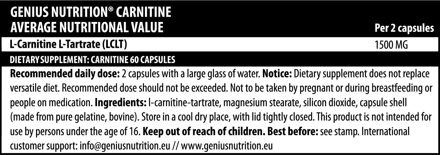 Карнітин Genius Nutrition Carnitine Premium 60 капсул - фото 2