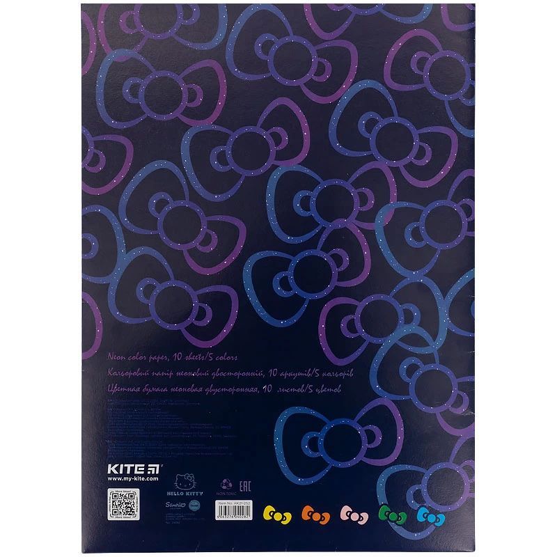 Папір кольоровий Kite Hello Kitty неоновий А4 10 аркушів 5 кольорів (HK21-252) - фото 4