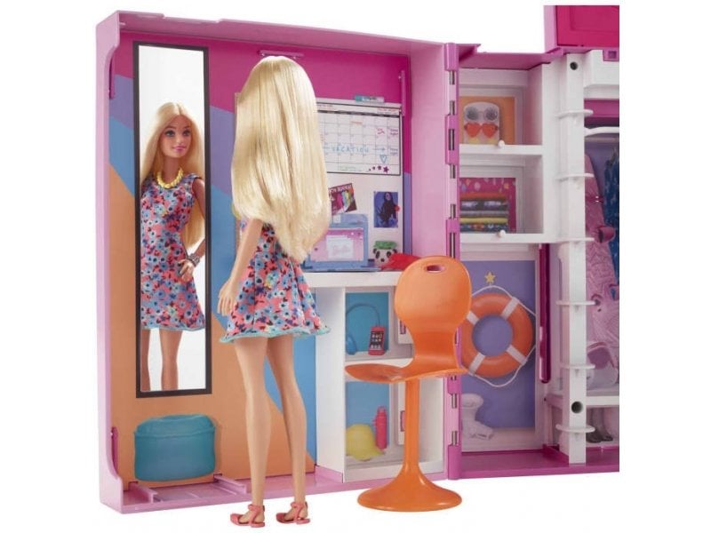 Двухэтажный шкаф мечты Barbie с куклой, 30 предметов (HGX57) - фото 7