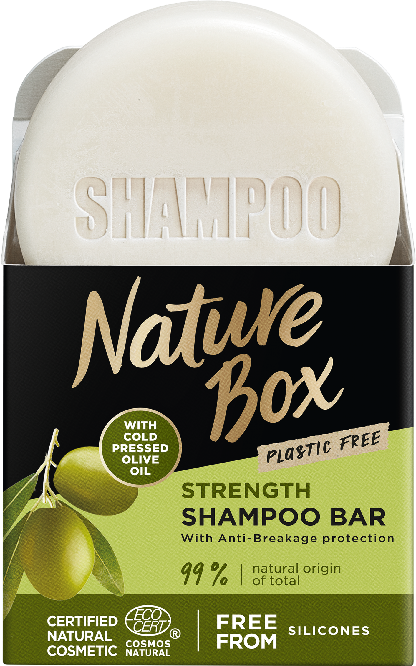 Твердий шампунь Nature Box для зміцнення довгого волосся та протидії ламкості, з оливковою олією холодного віджиму, 85 мл - фото 2