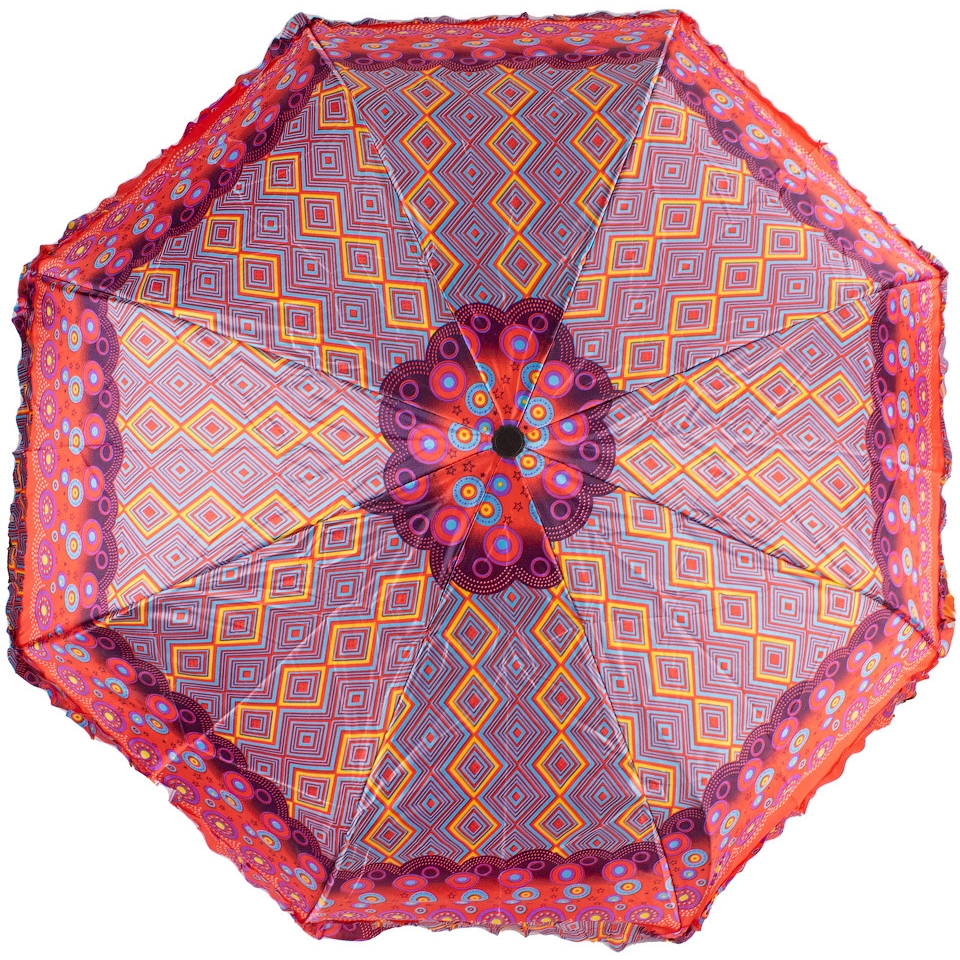 Женский складной зонтик полуавтомат Eterno 98 см красный - фото 1