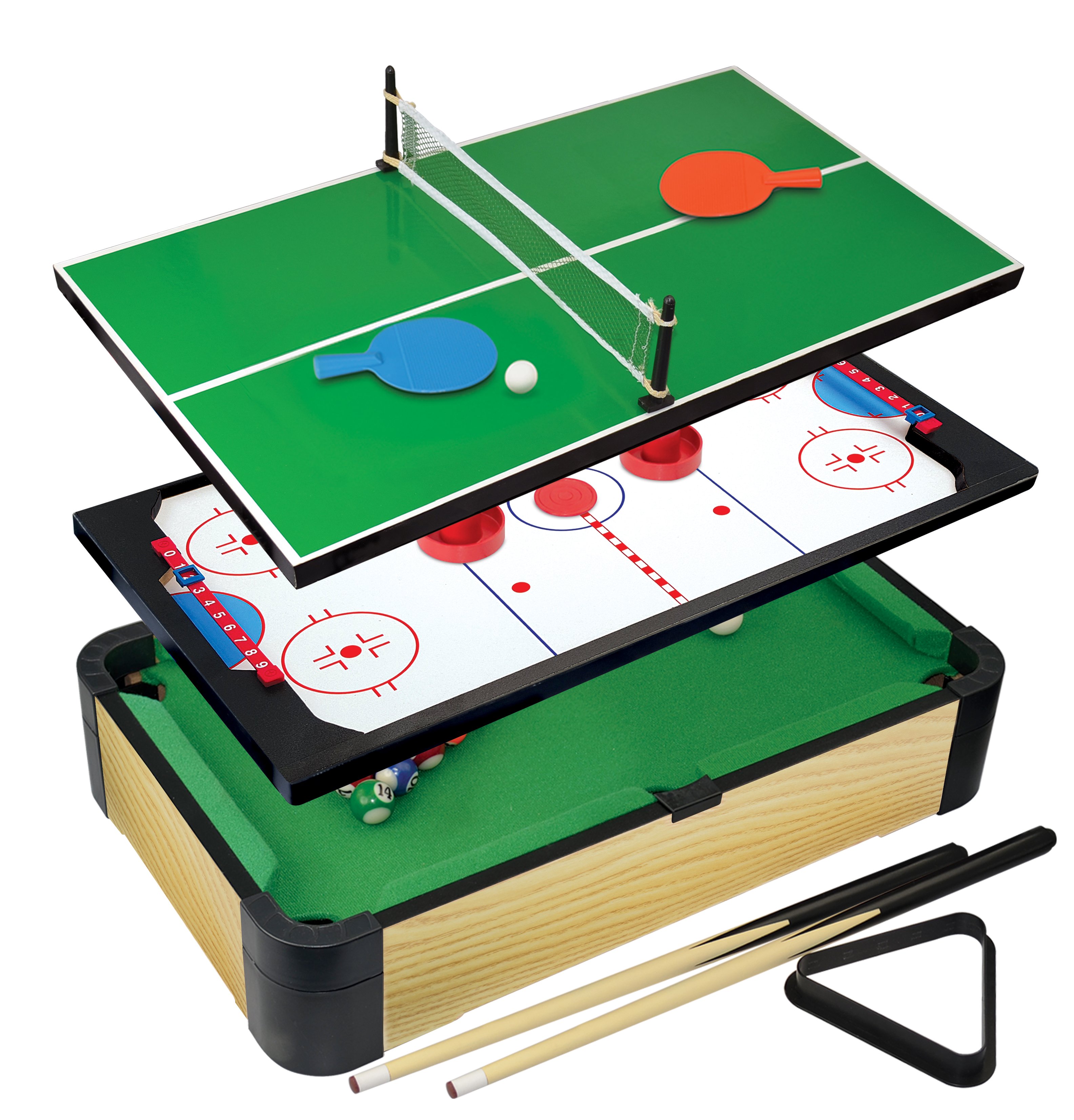 Настольная игра Merchant Ambassador 3в1 (Бильярд/теннис/хоккей), 50 см (MA3154_20) - фото 1