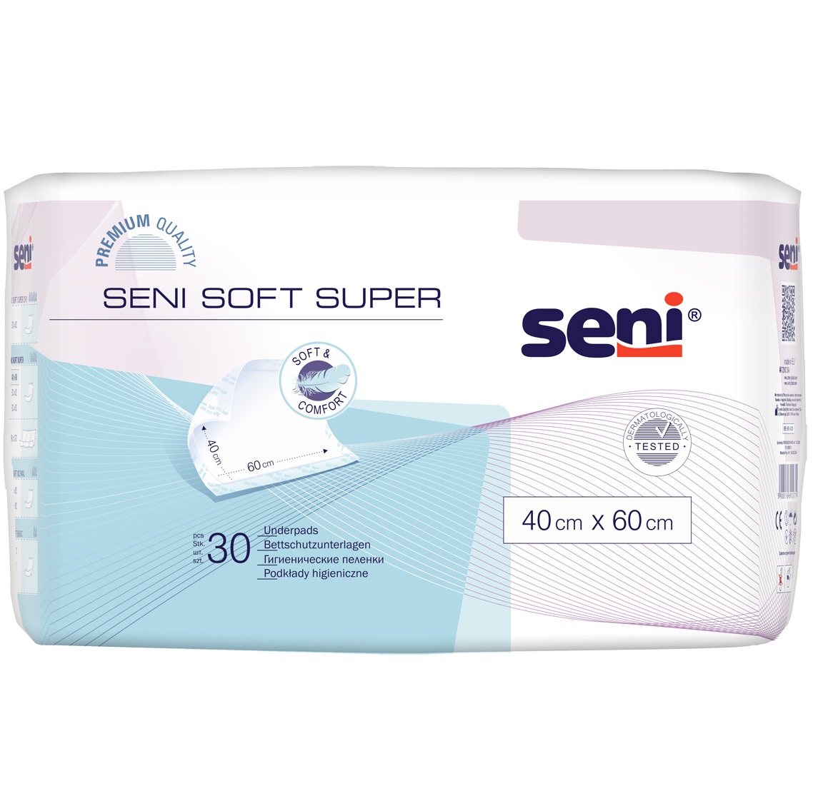 Одноразові пелюшки Seni Soft Super, 60х40 см, 30 шт. (SE-091-SU30-001) - фото 1