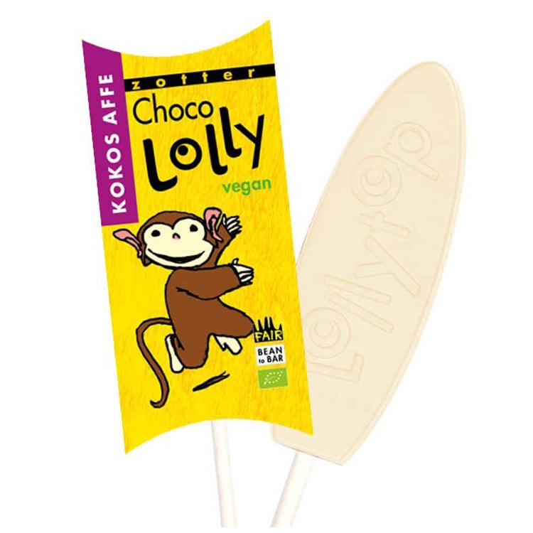 Шоколад білий Zotter Choco Lolly Coconut Monkey дитячий органічний 20 г - фото 1