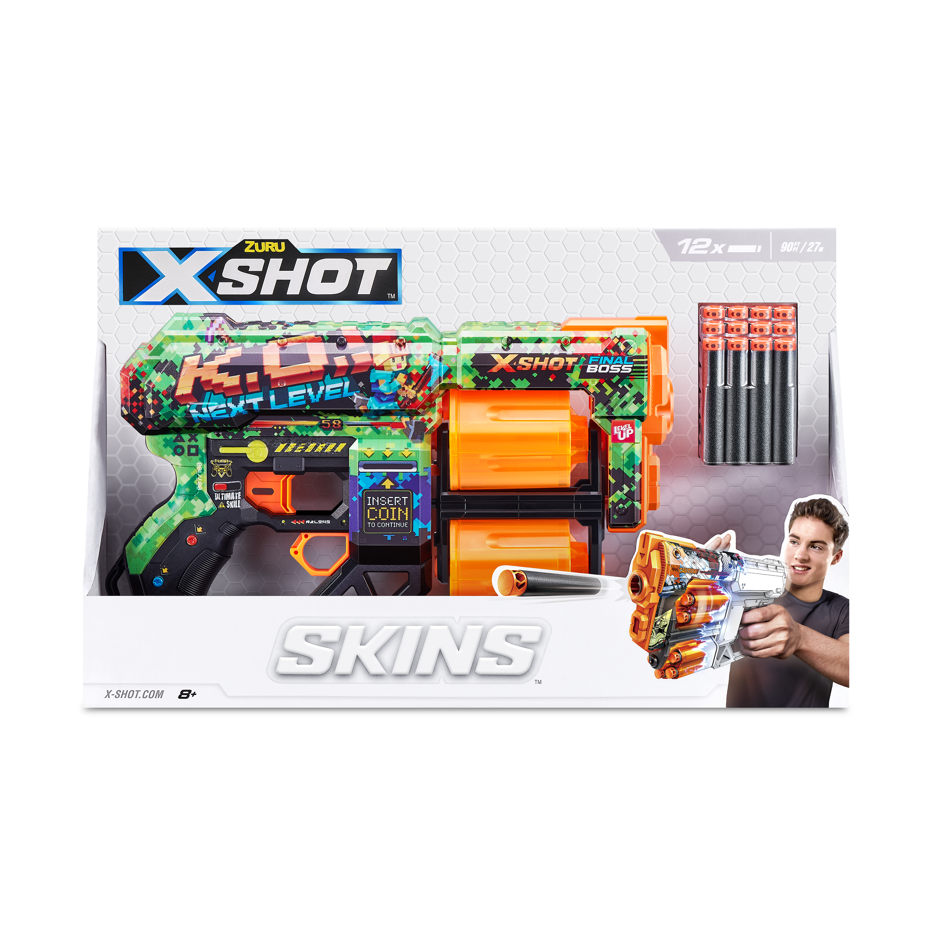 Швидкострільний бластер Zuru X-Shot Skins Dread К.О., 12 патронів (36517B) - фото 7