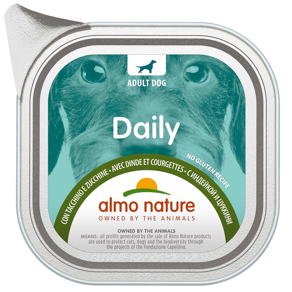 Влажный корм для собак Almo Nature Daily Dog, с индейкой и кабачком, 100 г (225) - фото 1