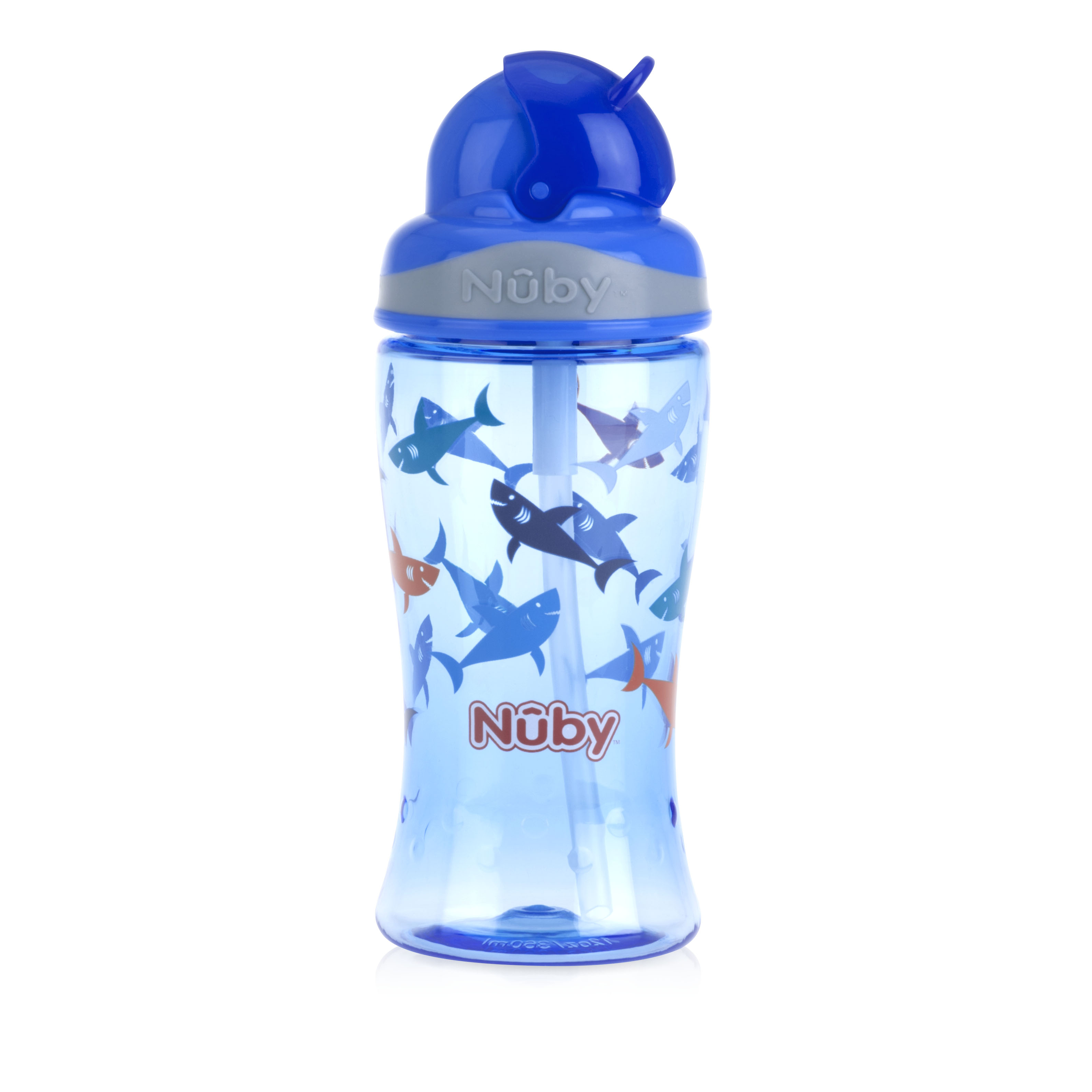 Поїльник Nuby Tritan Flip-it з трубочкою-непроливайкою, синій, 360 мл (NV0414022blu) - фото 1