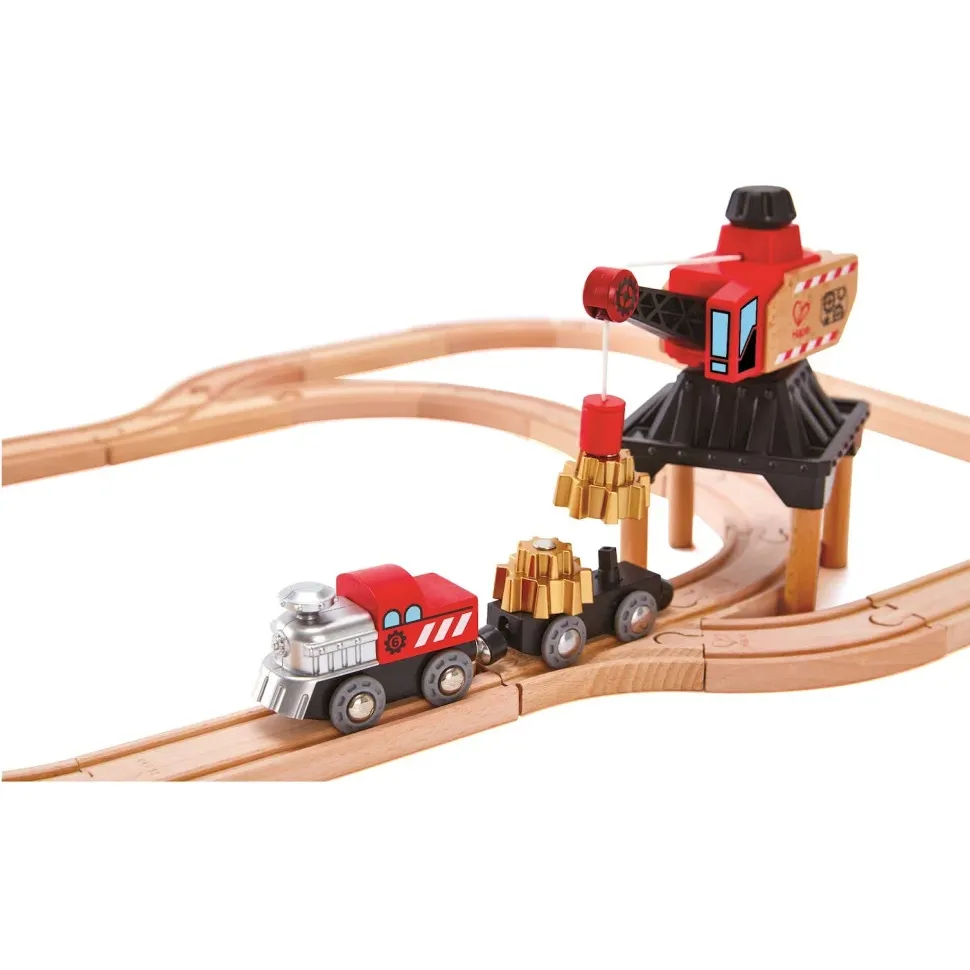 Набір для іграшкової залізниці Hape Вантажний поїзд з шестерінками (E3751) - фото 2