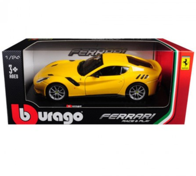 Автомодель Bburago Ferrari F12TDF желтый (18-26021) - фото 4