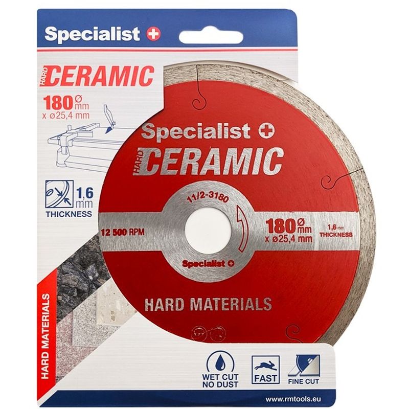 Диск алмазный Specialist+ Ceramic для плитки 180x1.8x25.4/8 мм (11/2-3180) - фото 1