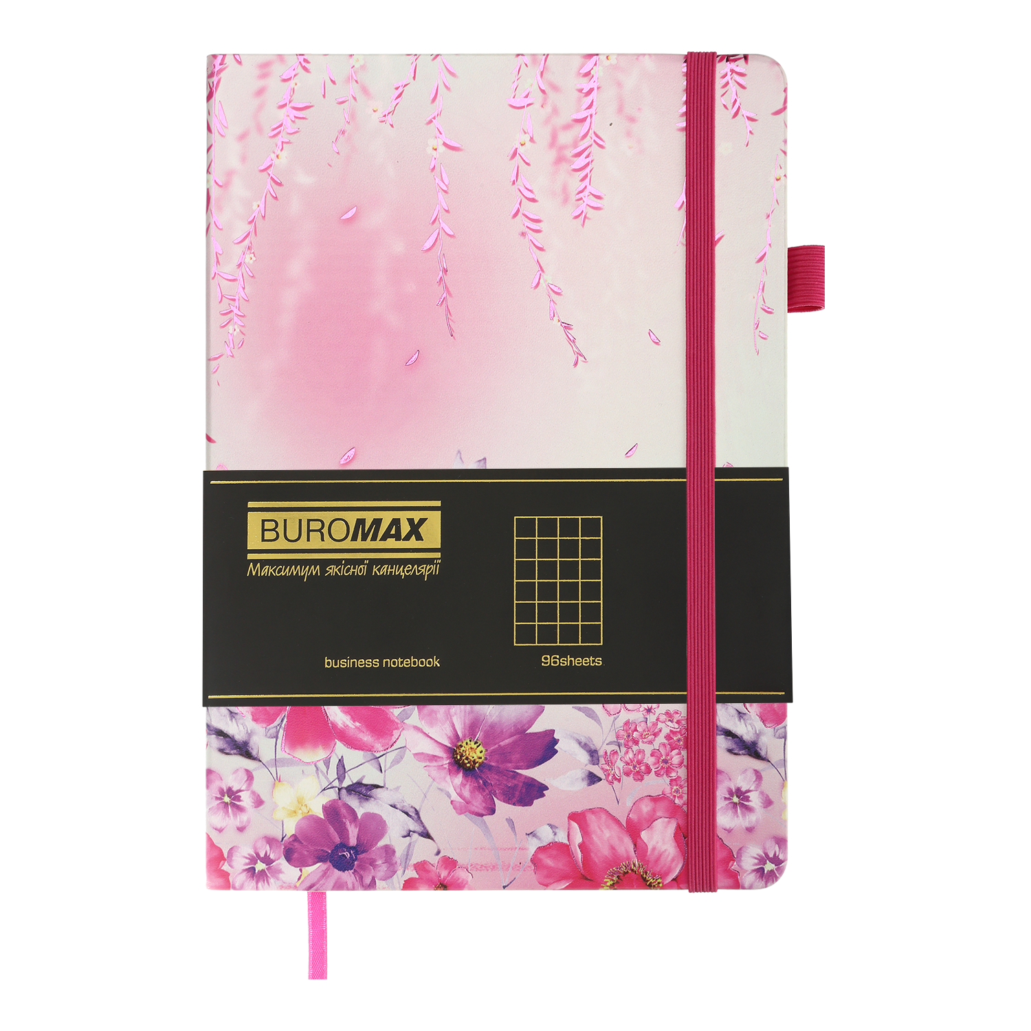 Блокнот деловой Buromax Cherie А5 96 л. в клеточку обложка искусственная кожа розовый (BM.295105-10) - фото 2