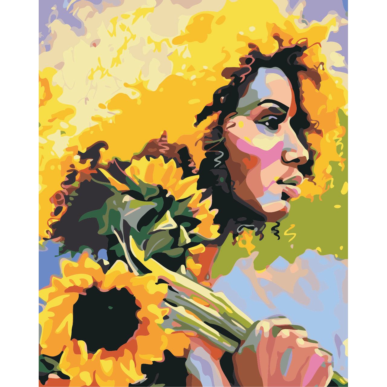 Картина по номерам Девушка с подсолнухами ArtStory 40х50 см разноцветная 000169218 - фото 1