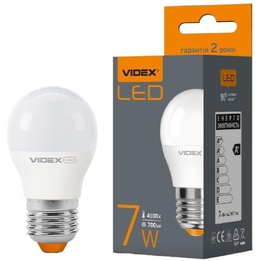 Світлодіодна лампа LED Videx G45e 7W E27 4100K (VL-G45e-07274) - фото 1