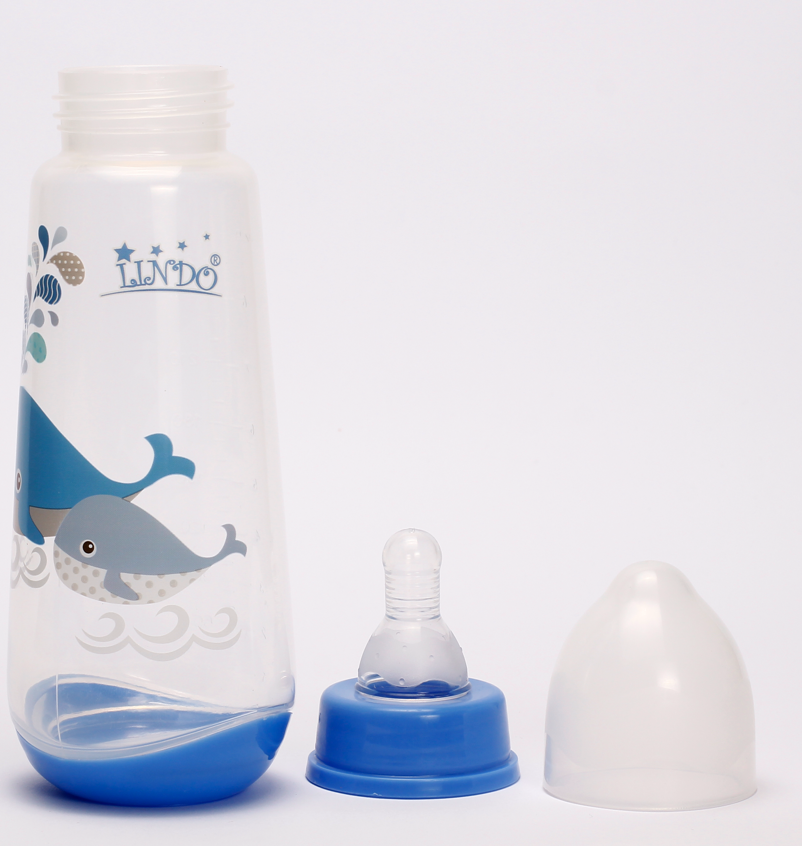 Бутылочка для кормления Lindo, с силиконовой соской, 250 мл, голубой (LI 112 гол) - фото 3
