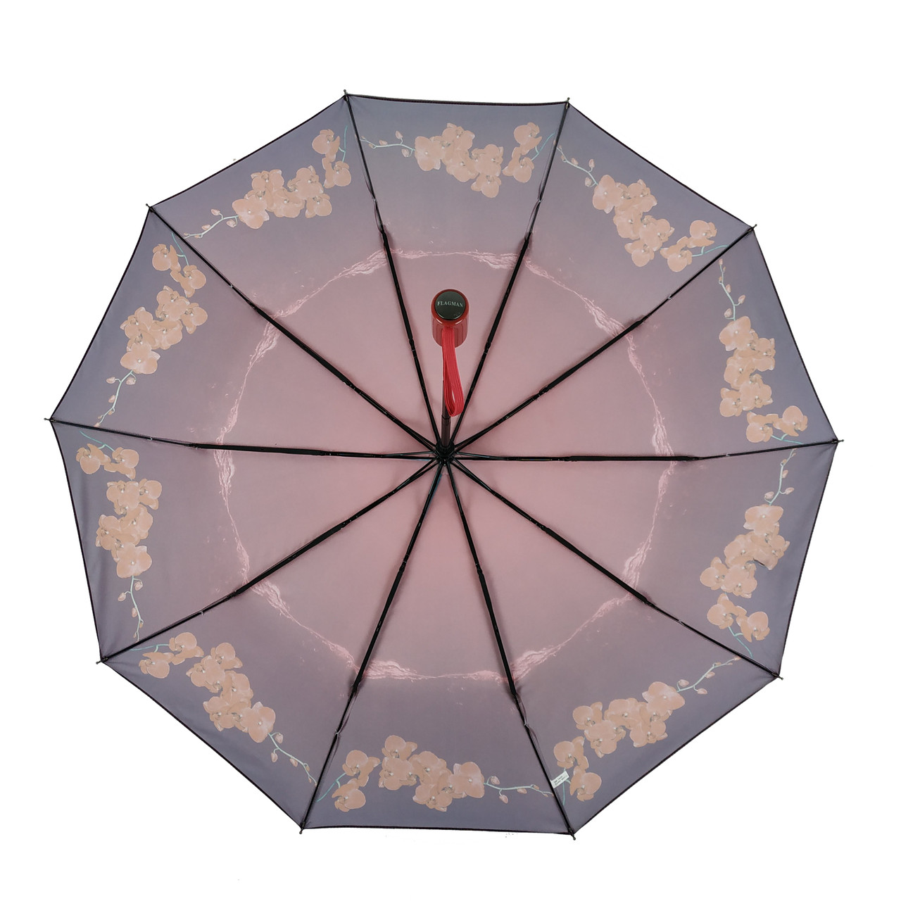 Женский складной зонтик полный автомат The Best 98 см бордовый - фото 4