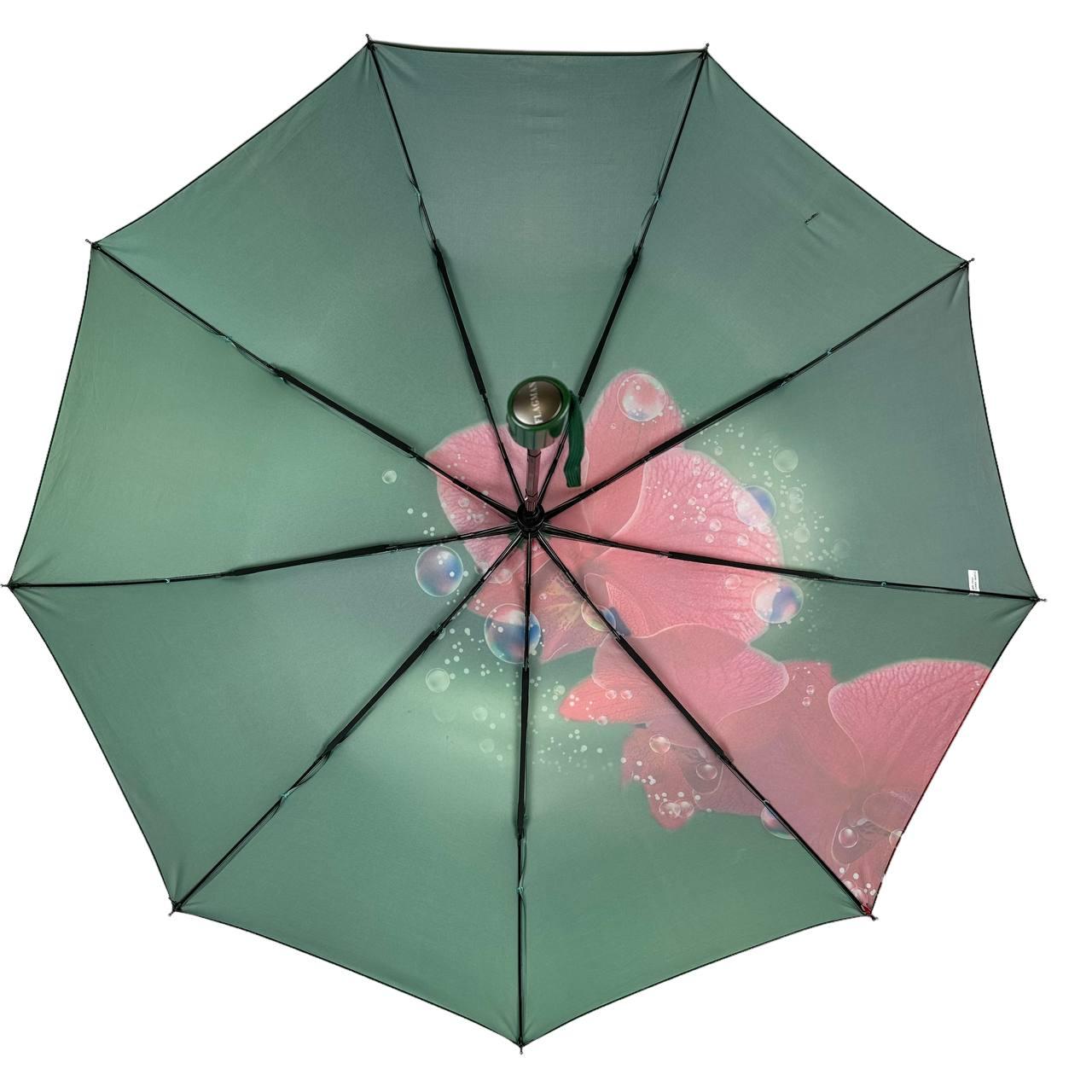 Женский складной зонтик полный автомат The Best 102 см зеленый - фото 2