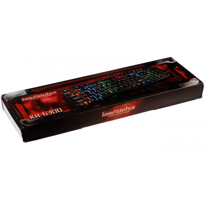 Проводная компьютерная клавиатура UKC KR 6300 USB с RGB подсветкой - фото 3