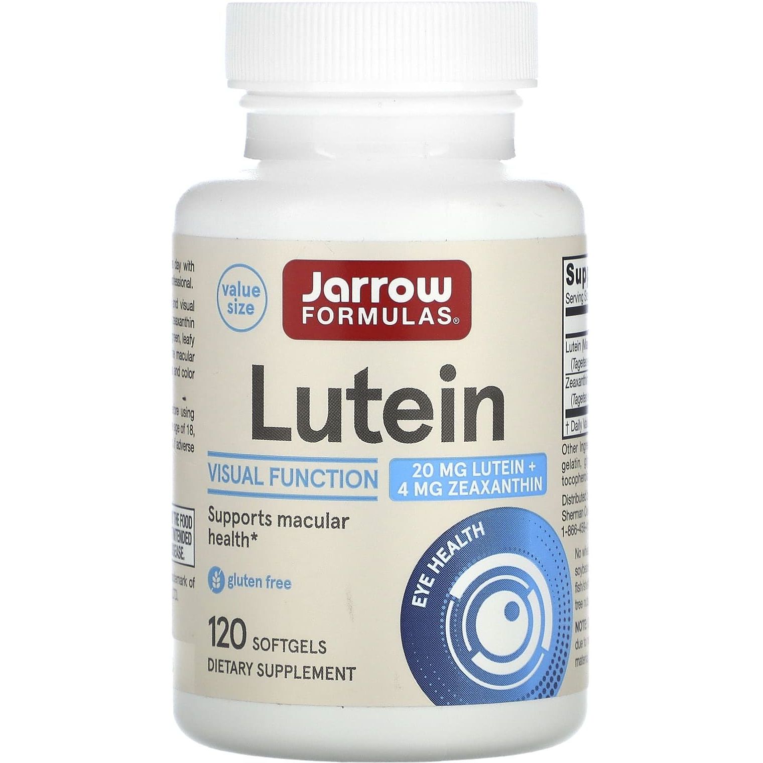 Лютеїн Jarrow Formulas Lutein 20 мг 120 гелевих капсул - фото 1