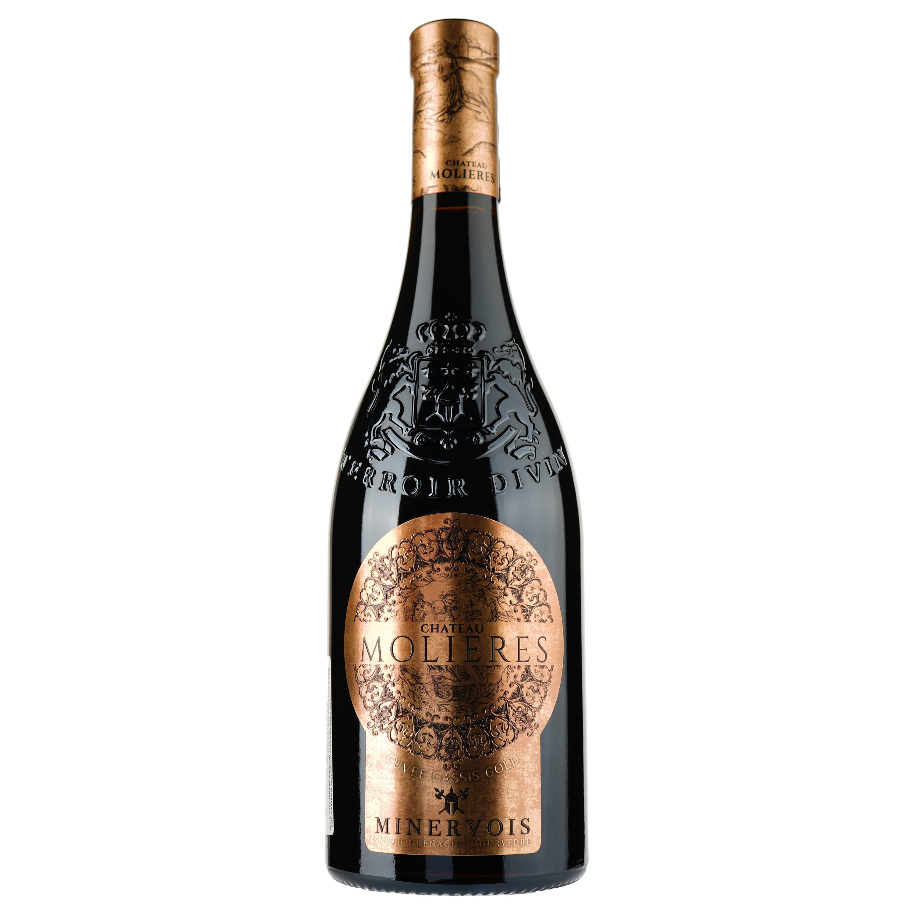 Вино Chateau Molieres Cuvee Cassis Gold 2019 Minervois AOP, красное, сухое, 0,75 л - фото 1