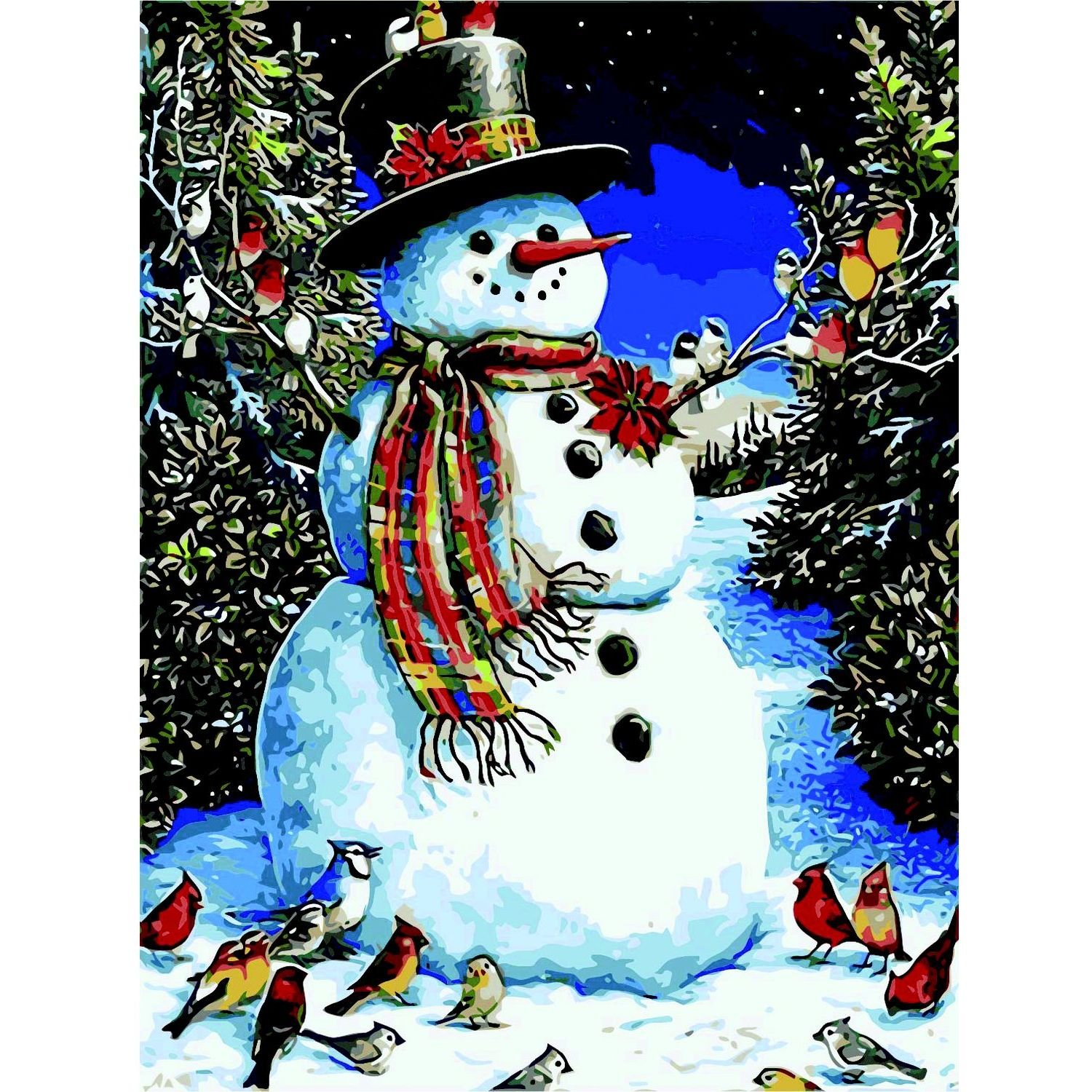 Картина за номерами ZiBi Art Line Сніговик в циліндрі 40х50 см (ZB.64116) - фото 1