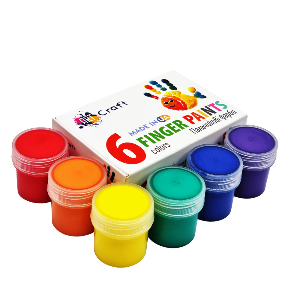 Набір пальчикових фарб ArtCraft 6 кольорів по 20 мл 5023-AC - фото 2