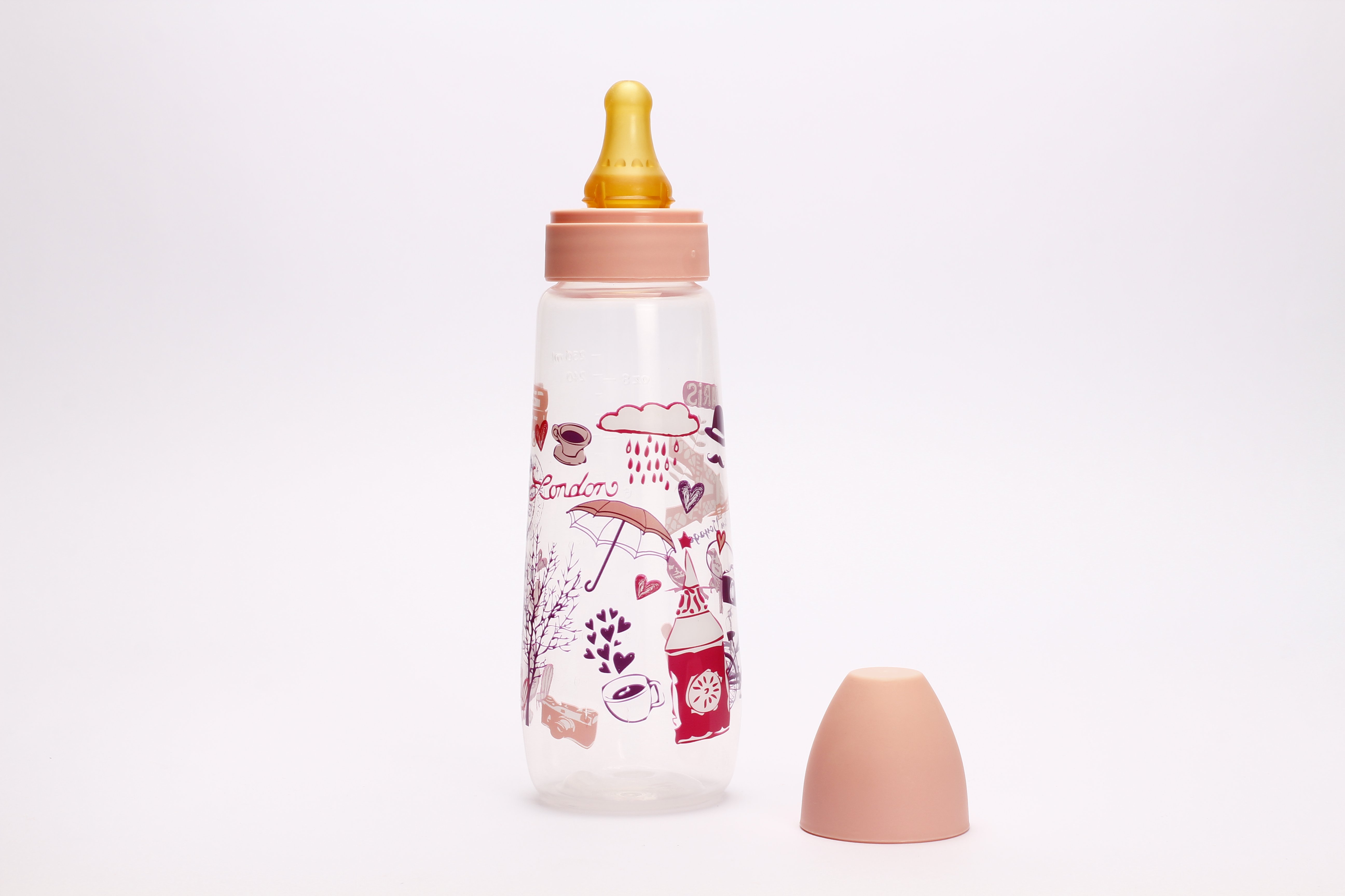 Бутылочка для кормления Lindo, 250 мл, розовый (Pk 054/L роз) - фото 2