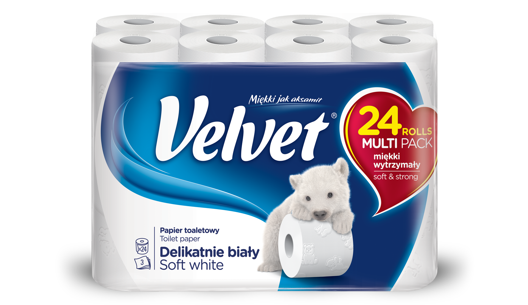 Туалетная бумага Velvet Деликатная, трехслойная, 24 рулона (4100816) - фото 1