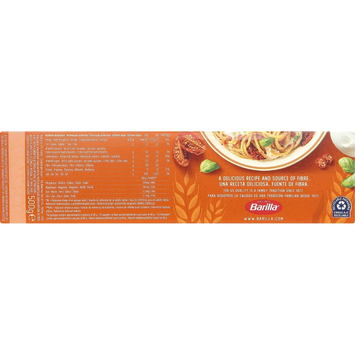 Макаронні вироби Barilla Integrale Spaghetti 500 г - фото 4