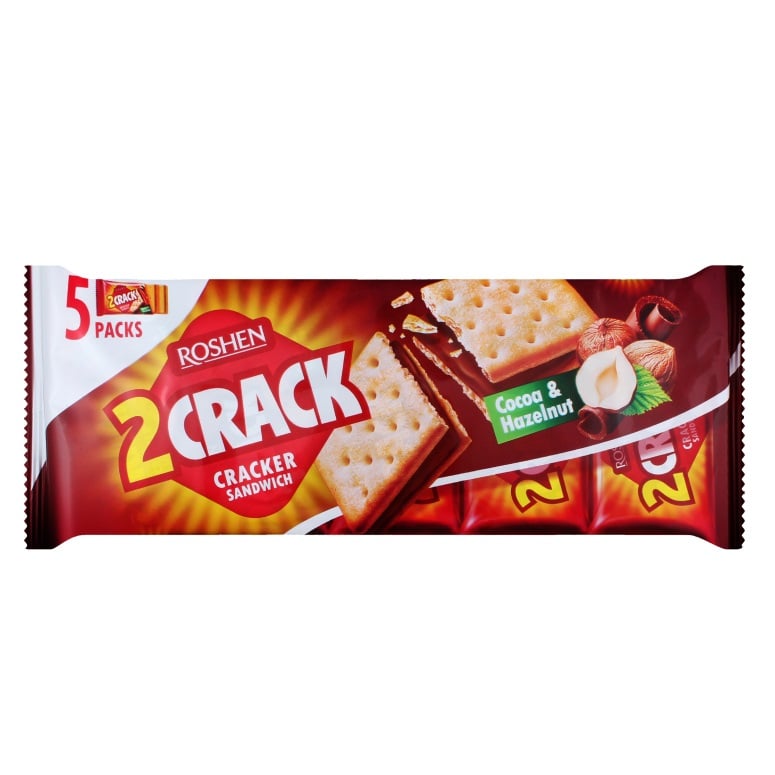 Крекер Roshen 2 Crack с начинкой какао-орех 235 г (837362) - фото 1
