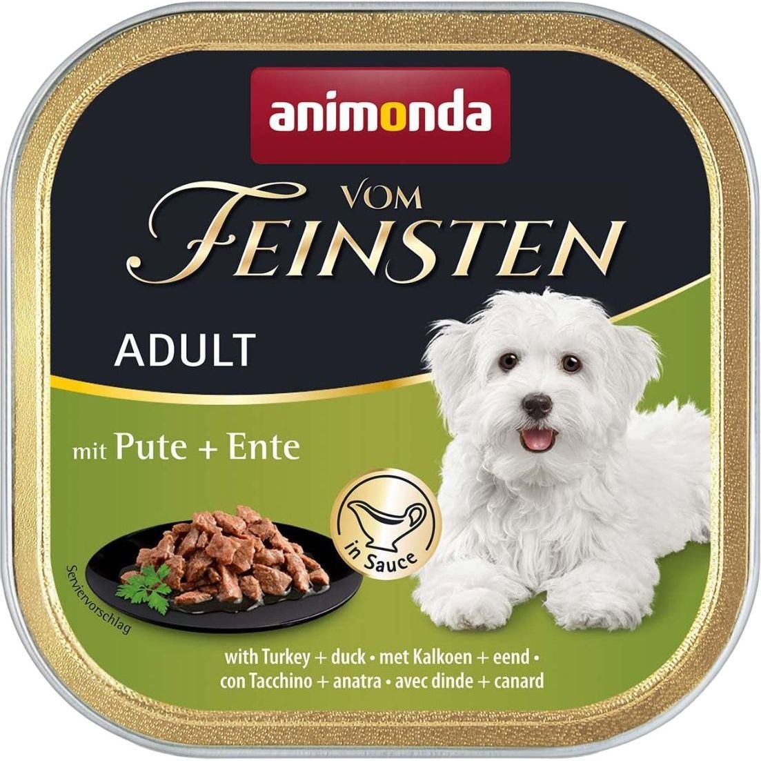 Влажный беззерновой корм для собак Animonda Vom Feinsten Adult with Turkey + duck, с индейкой и уткой, 150 г - фото 1