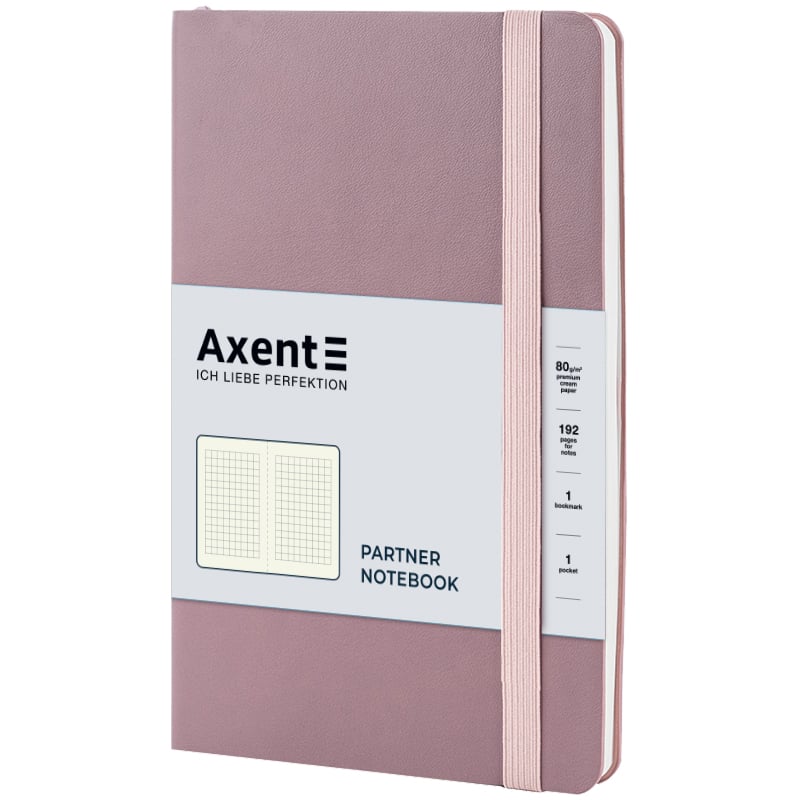 Книга записна Axent Partner Soft Earth Colors A5- в клітинку 96 аркушів рожева (8620-03-A) - фото 2