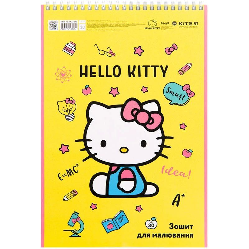 Тетрадь для рисования Kite Hello Kitty А4 30 листов желтая (HK23-243) - фото 1