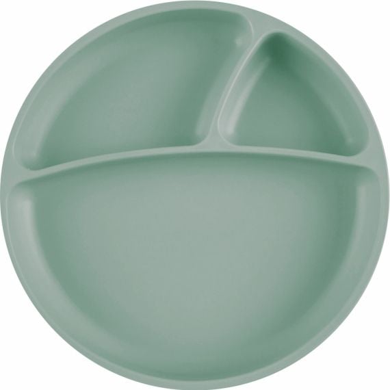 Тарелка секционная MinikOiOi Portions River Green, на присоске, силиконовая (101050007) - фото 1