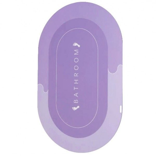 Килимок суперпоглинаючий у ванну Stenson 80x50 см овальний світло-фіолетовий (26287) - фото 3