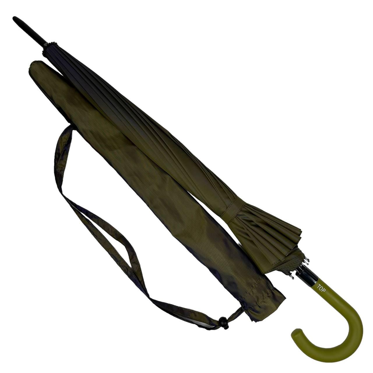 Женский зонт-трость полуавтомат Toprain 102 см оливковый - фото 2