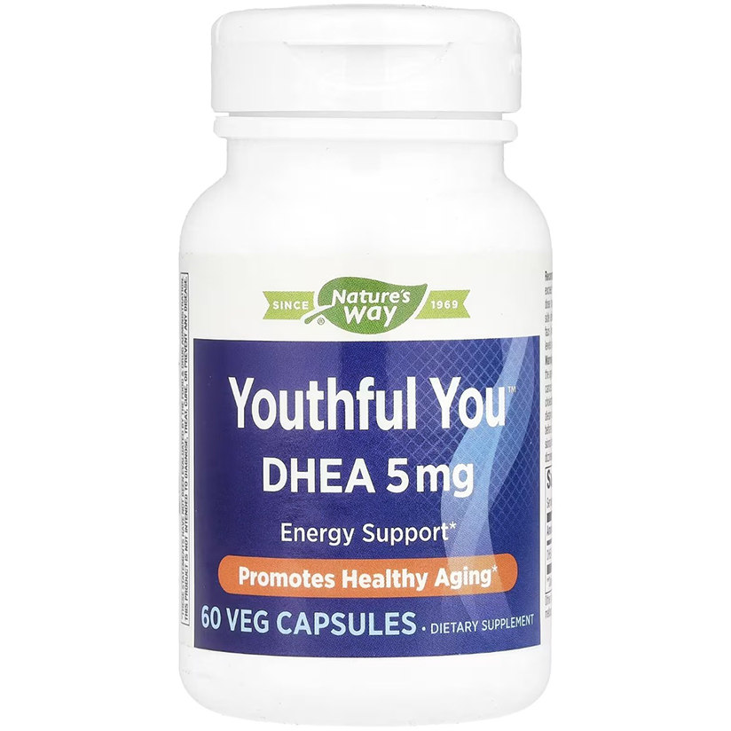 Дегідроепіандростерон Nature's Way DHEA Youthful You 5 мг 60 вегетаріанських капсул (NWY05006) - фото 1