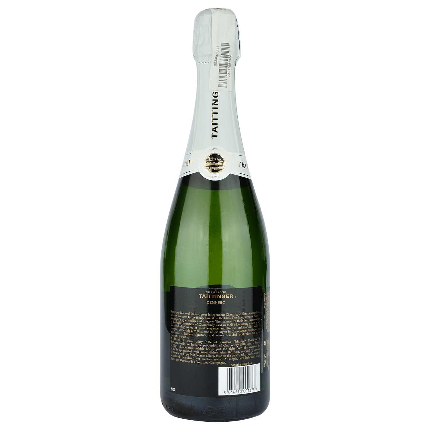 Шампанское Taittinger Demi sec, белое, полусухое, 0,75 л (4655) - фото 2
