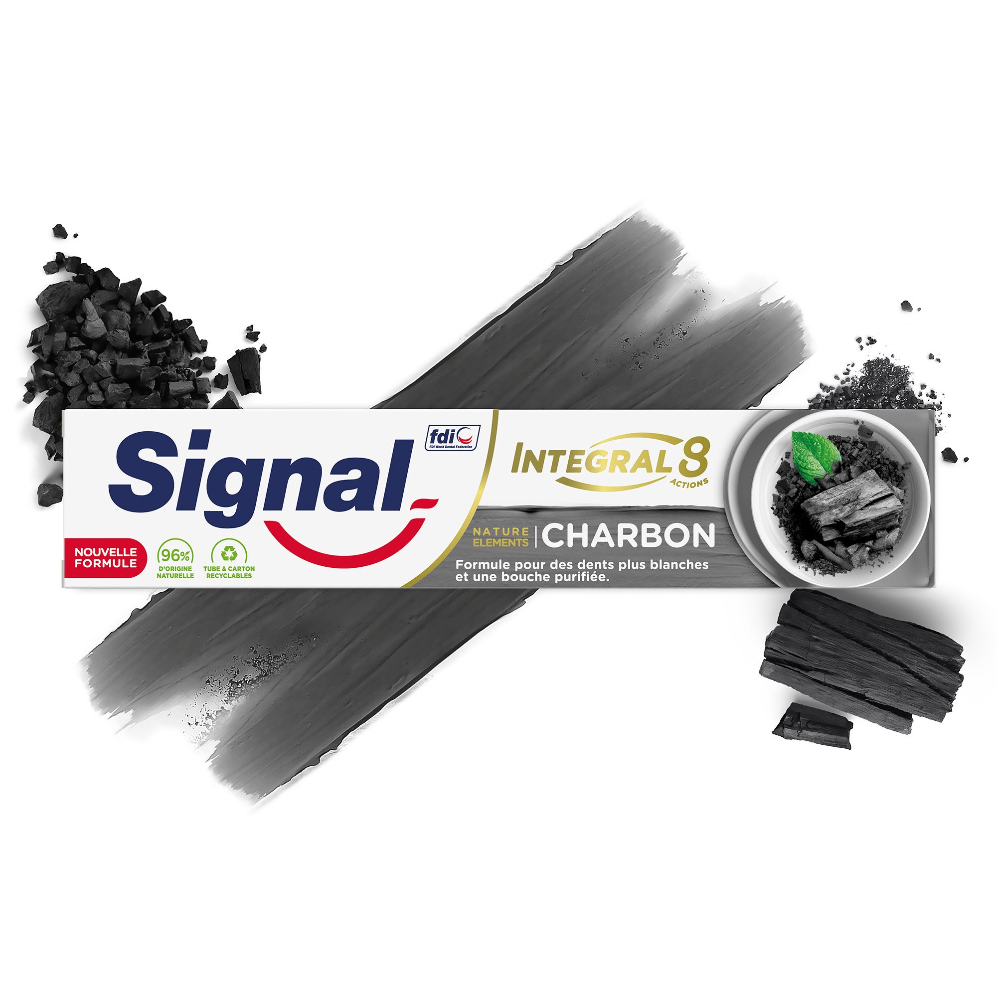Зубна паста Signal Integral 8 Nature Elements Відбілювання І Детокс З Вуглем, 75 мл - фото 1