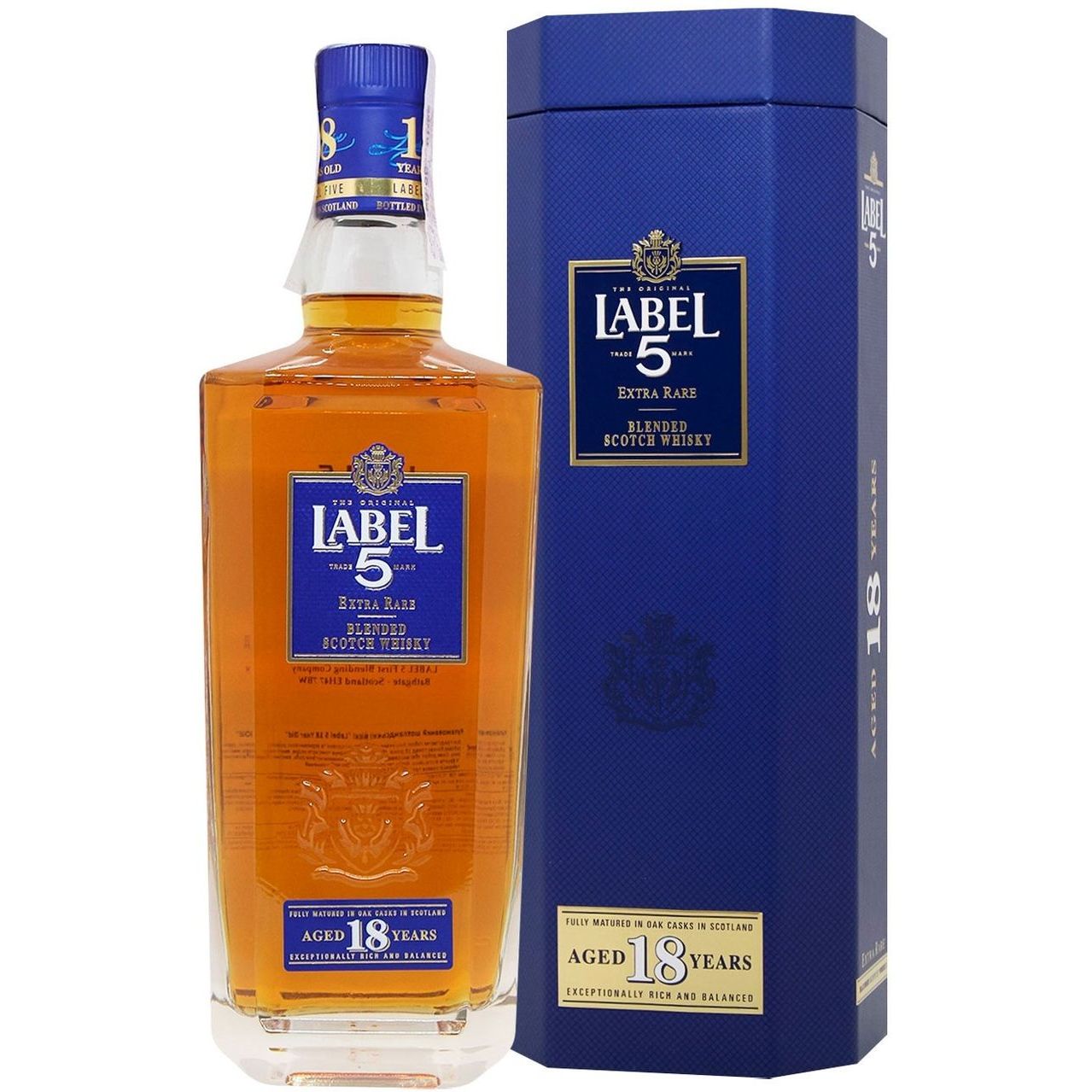 Виски Label 5 18 yo Blended Scotch Whisky 40% 0.7 л, в подарочной упаковке - фото 1