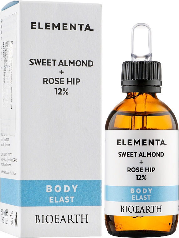 Сироватка для еластичності шкіри Bioearth Elementa Sweet Almond Rose Hip 12% 50 мл - фото 2